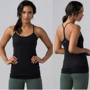Lululemon power pose tank top black size 6